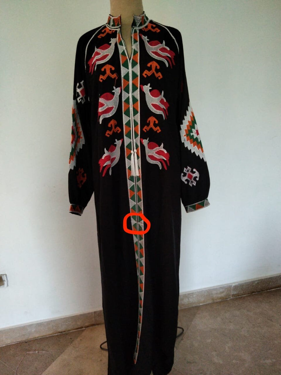 Boho black Caftan, Long sleeve Caftan dress, Colorful embroidered Caftan dress, Caftan maxi dress, Caftans for women, Caftans