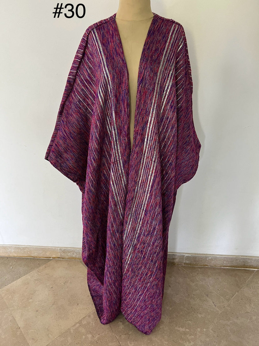 Hand loomed abaya with silver threads, wool Abaya, Winter Wool Abaya, Abayas for women, Winter Abaya, Handmade Abaya, Kimonos for women