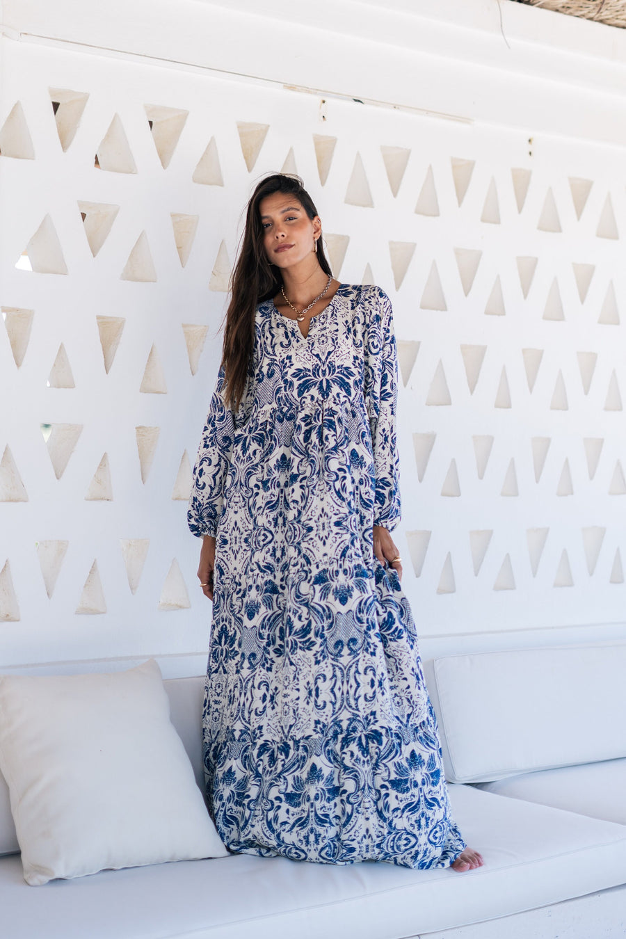 Cotton boho summer blue print Caftan for women, caftan dress, caftans for women, Boho Kaftan dress, Caftans for women, 7-24