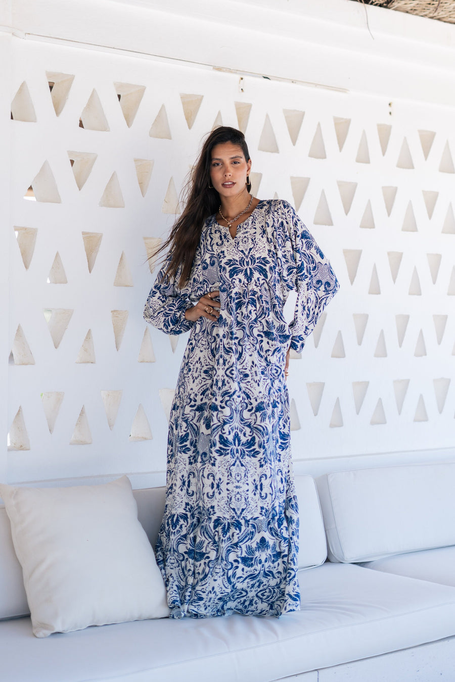 Cotton boho summer blue print Caftan for women, caftan dress, caftans for women, Boho Kaftan dress, Caftans for women, 7-24