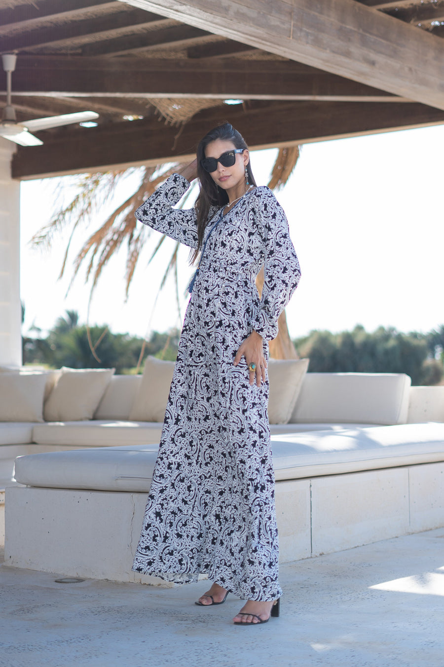 Summer Cotton navy blue print Caftan for women, caftan maxi dress, caftans for women, Boho Kaftan dress, Caftans for women, 7-24