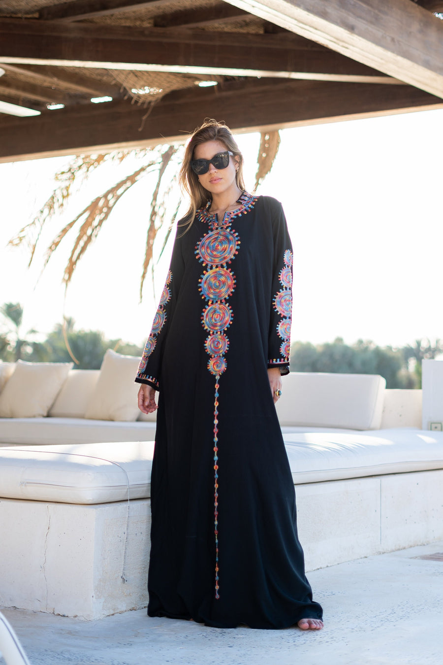 Boho black embroidered cotton Caftan, caftans for women, Kaftans, embroidered Caftan dress, Caftan maxi dress, Caftans for women, Caftans