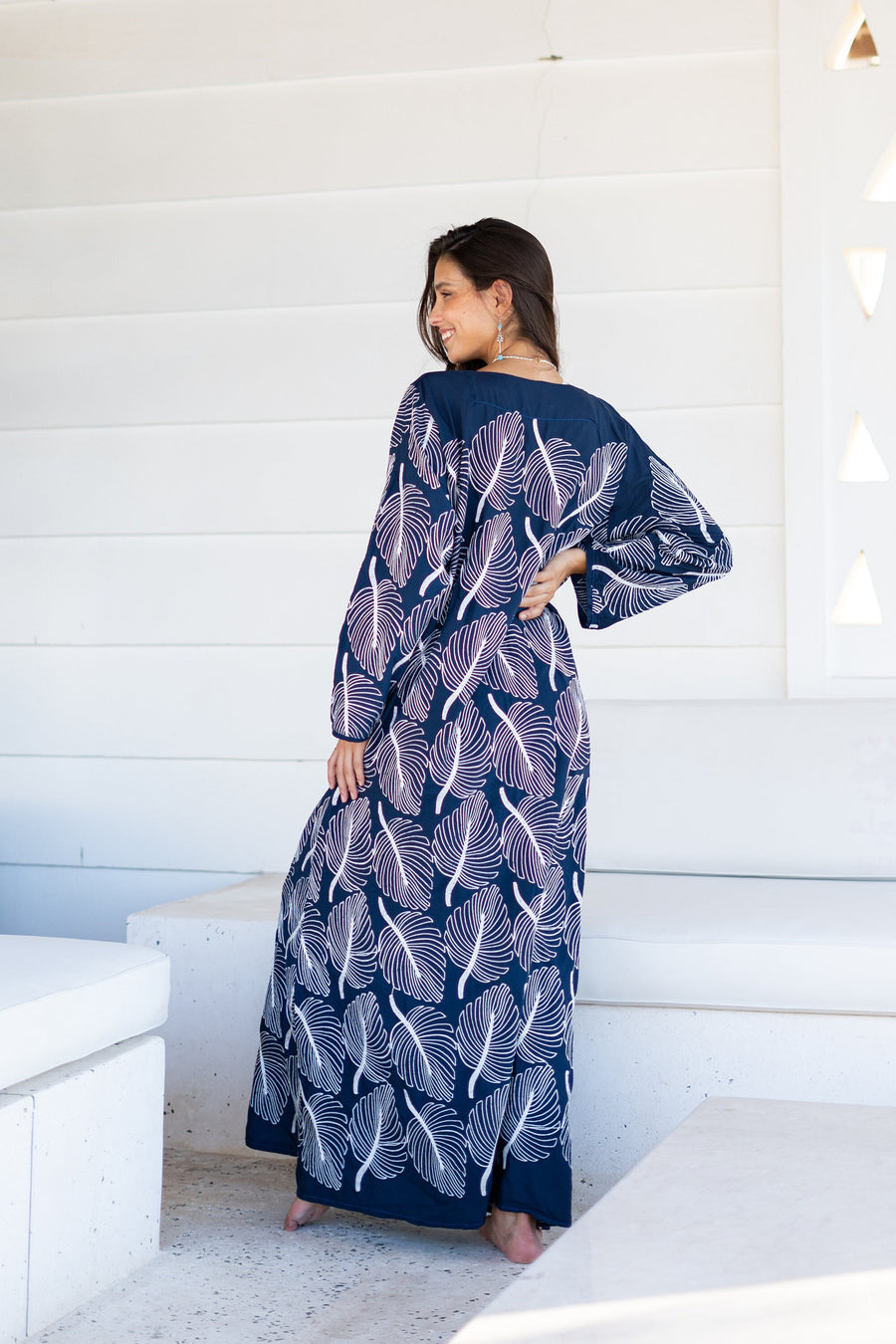 Fully embroidered navy blue caftan, embroidered Cotton caftan for women, Boho caftan dress, caftans for women, Boho summer caftan