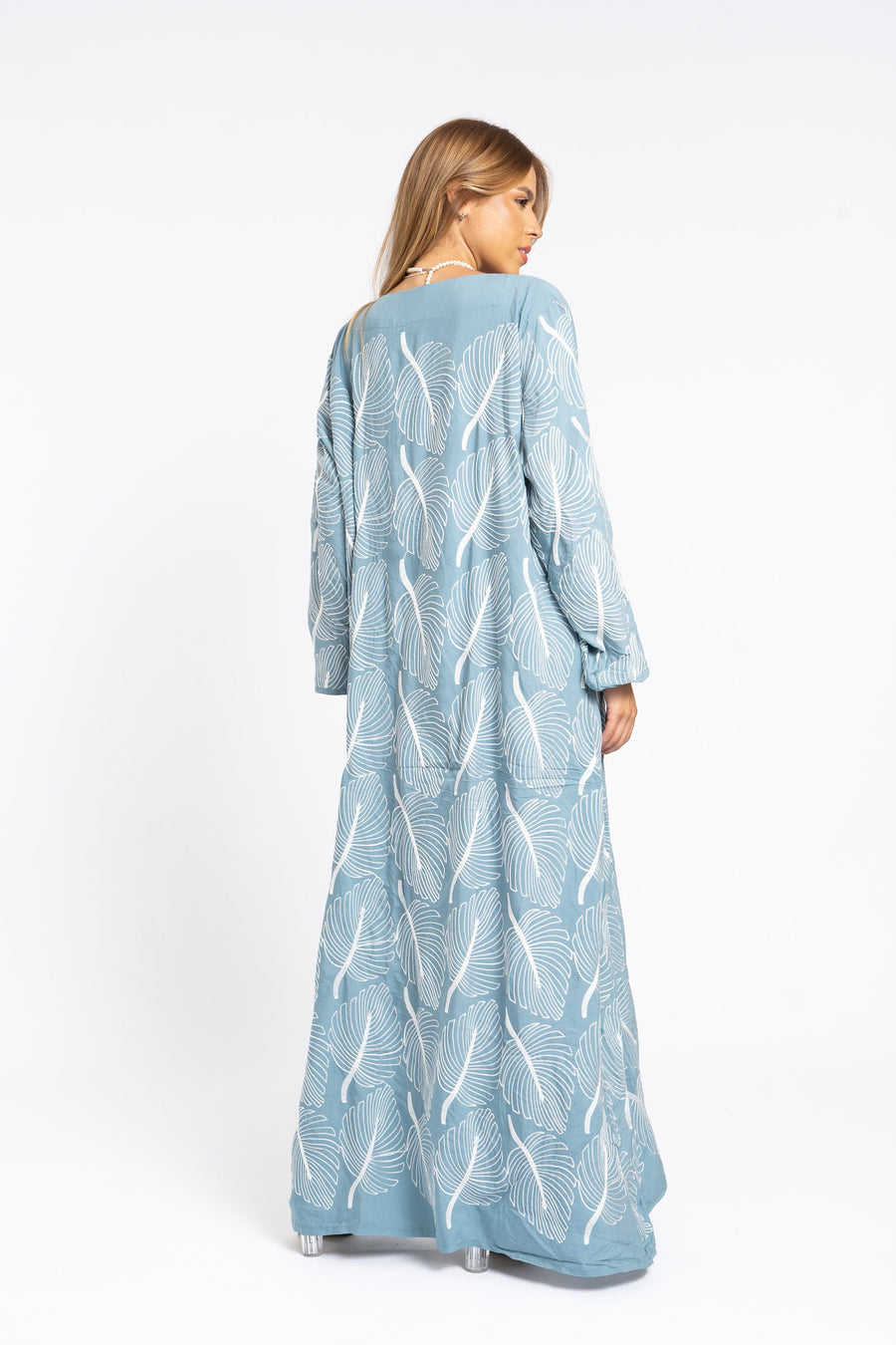 Fully embroidered turquoise caftan, embroidered Cotton caftan for women, Boho caftan dress, caftans for women, Boho summer caftan