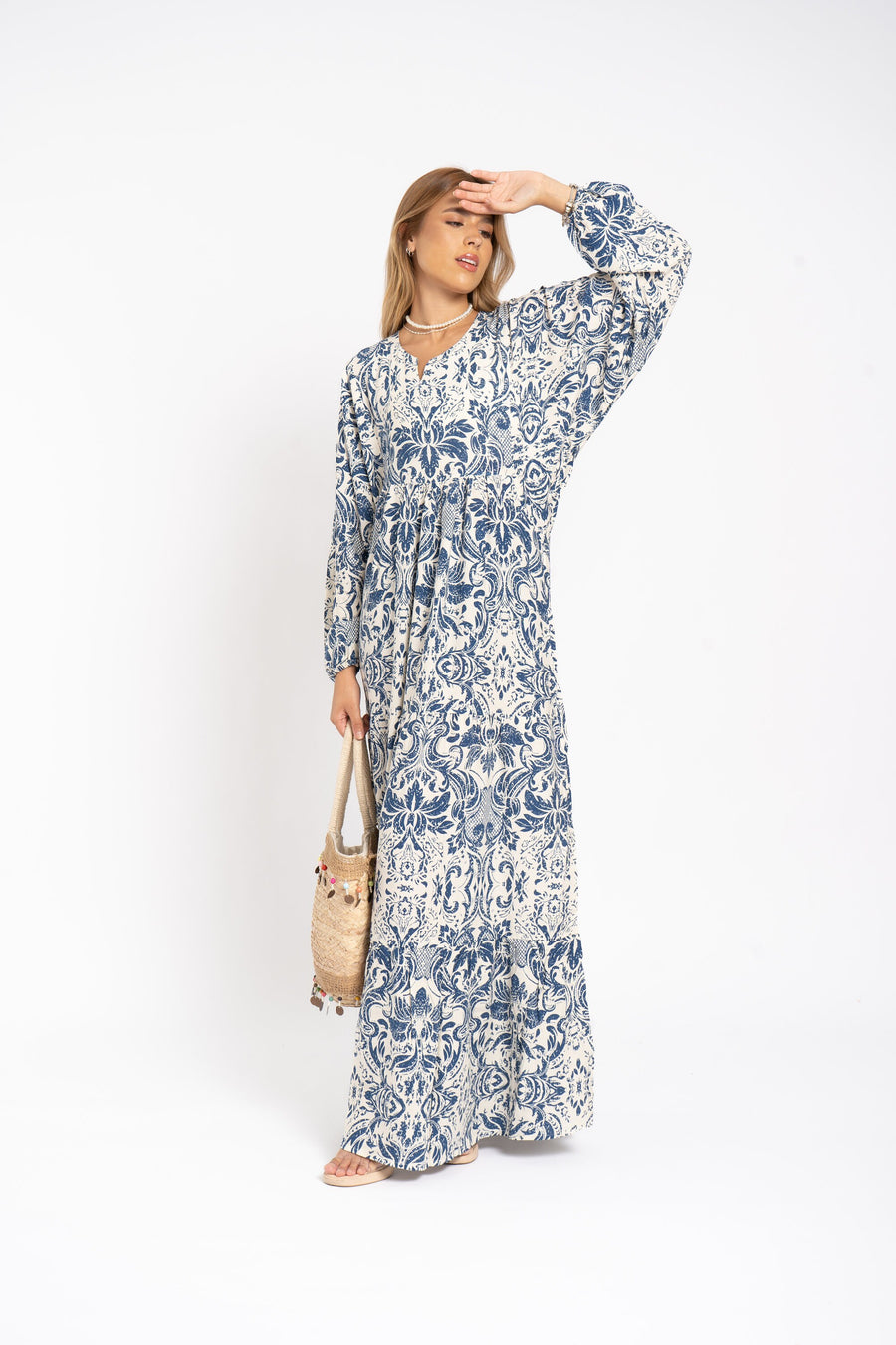 Cotton boho summer blue yellow print Caftan for women, caftan dress, caftans for women, Boho Kaftan dress, Caftans for women, 7-24