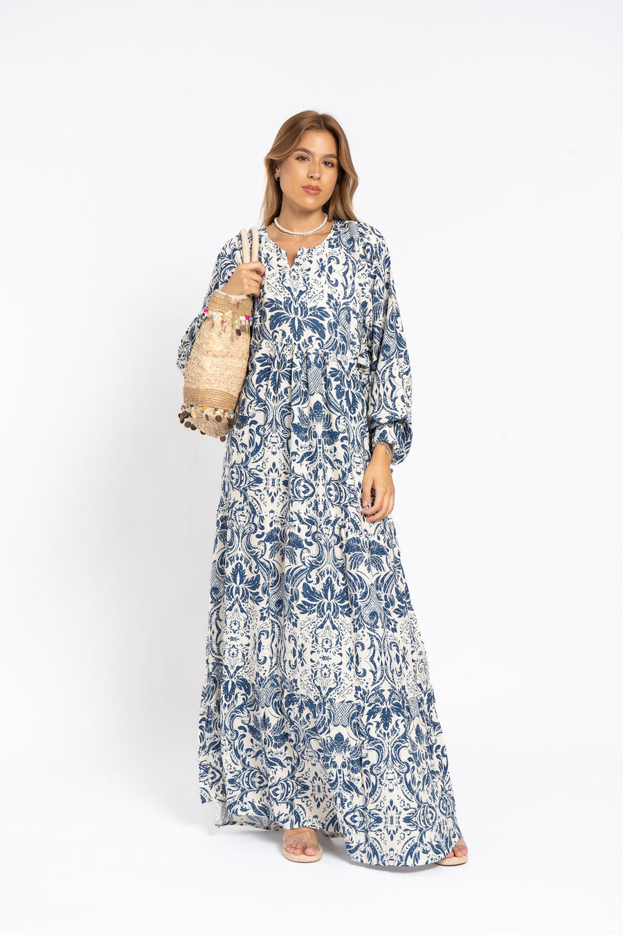 Cotton boho summer blue yellow print Caftan for women, caftan dress, caftans for women, Boho Kaftan dress, Caftans for women, 7-24