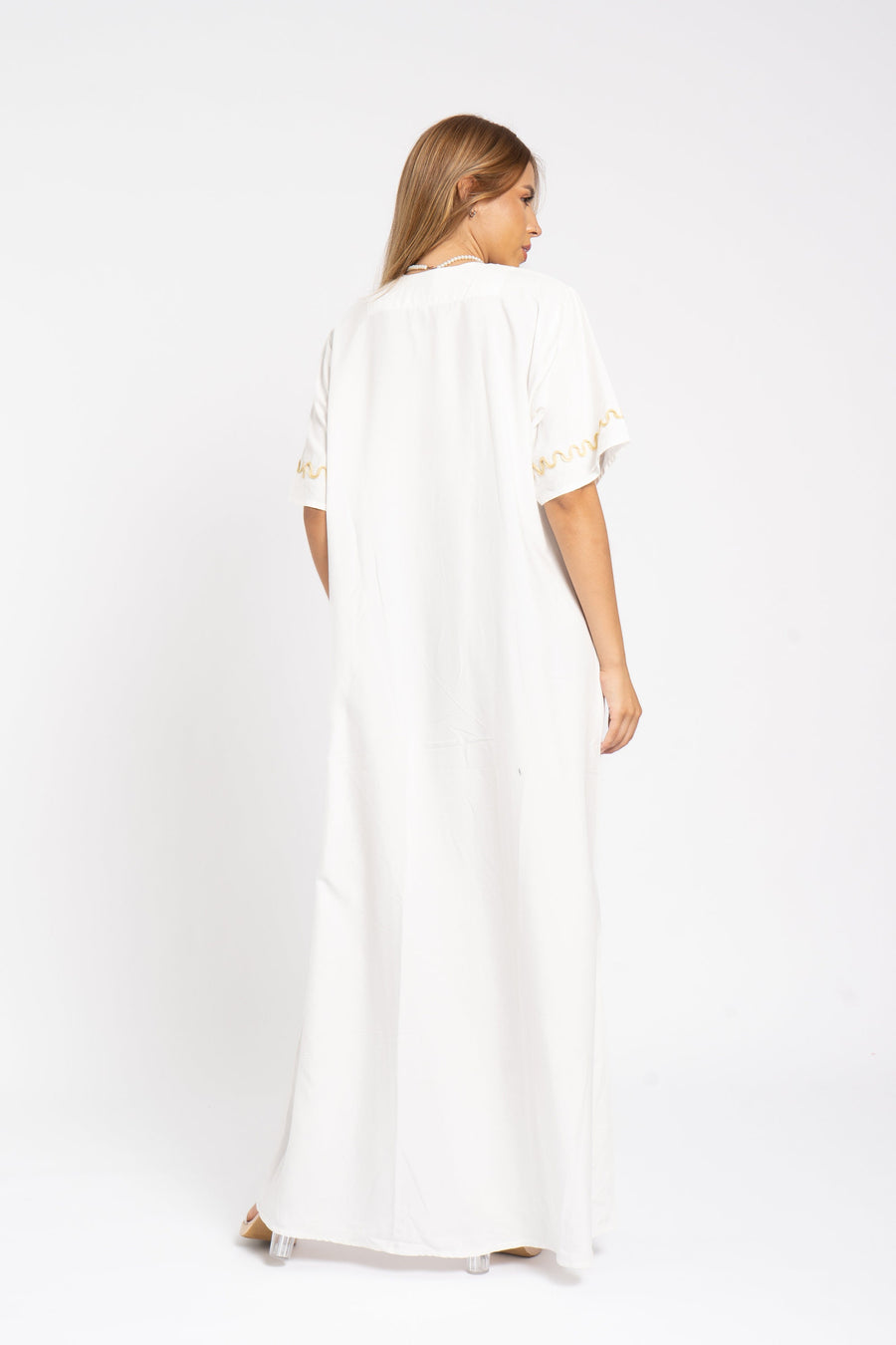 Stunning white embroidered kaftan, Maxi kaftan dress, Bohemian cotton Kaftan, Caftans for women