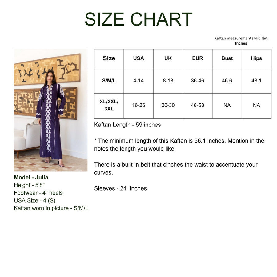 Classy purple embroidered caftan maxi dress, Kaftan maxi dress, Cotton caftan women, caftan, Chic embroidered caftan, Egyptian cotton 07-24