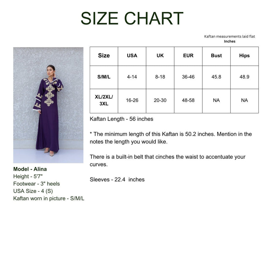 Purple wedding embroidered Kaftan maxi dress, Kaftan maxi, Cotton caftan women, caftan, Chic embroidered caftan, Egyptian cotton 10-23