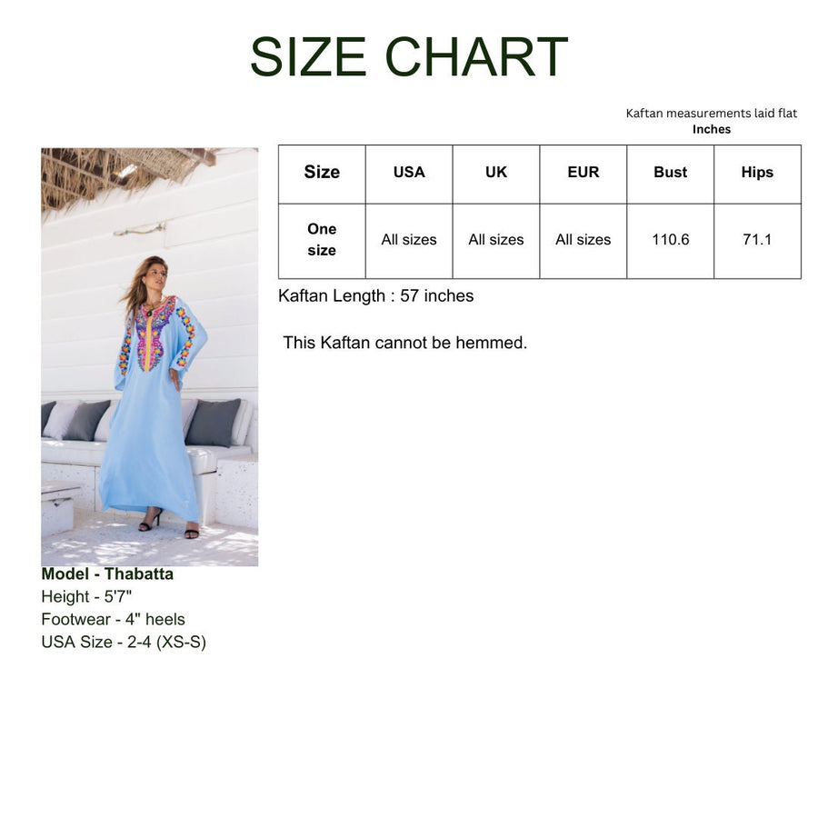 Elegant Moroccan Turquoise Plus size hand embroidered caftan for women, caftan, women's kaftan, free size Kaftan, Summer Kaftan, Caftans