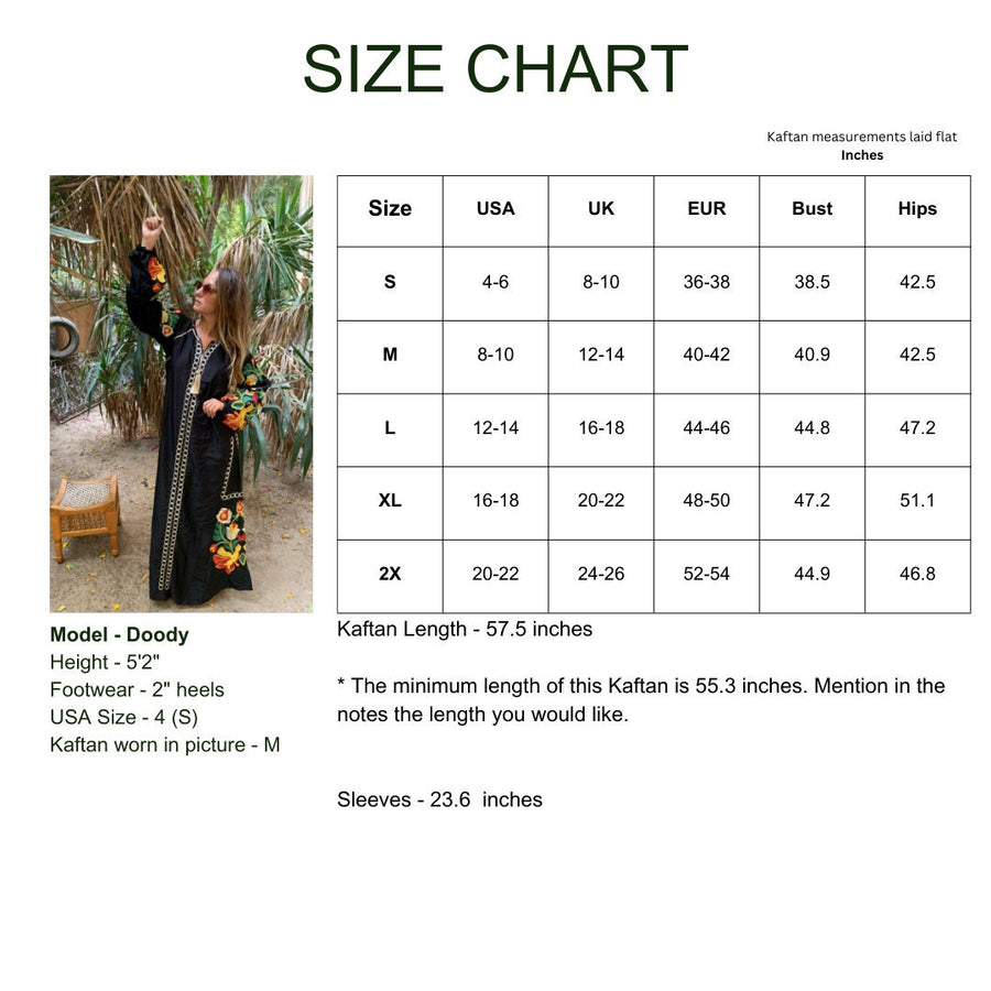 Boho black Caftan, Long sleeve Caftan dress, Colorful embroidered Caftan dress, Caftan maxi dress, Caftans for women, Caftans