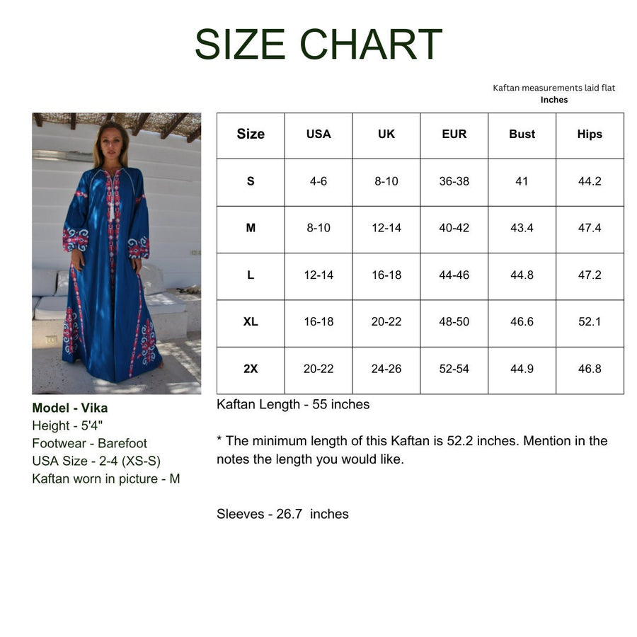 Baby Blue embroidered cotton caftan, summer caftan, embroidered Caftan dress, Caftan maxi dress, Caftans for women, Long caftan dress