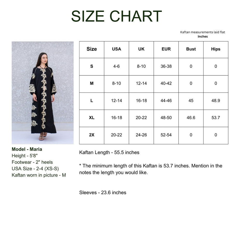 Black embroidered cotton Caftan, caftans for women, Kaftan maxi, embroidered Caftan dress, Caftan maxi dress, Caftans for women, Caftans