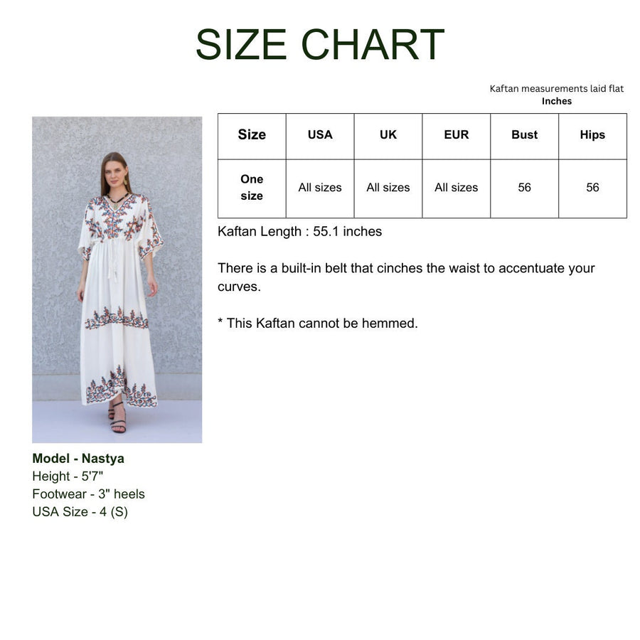 Chic white embroidered kaftan dress, house dress, African women clothing, Boho, caftans for women, caftans, kaftans, house kaftan