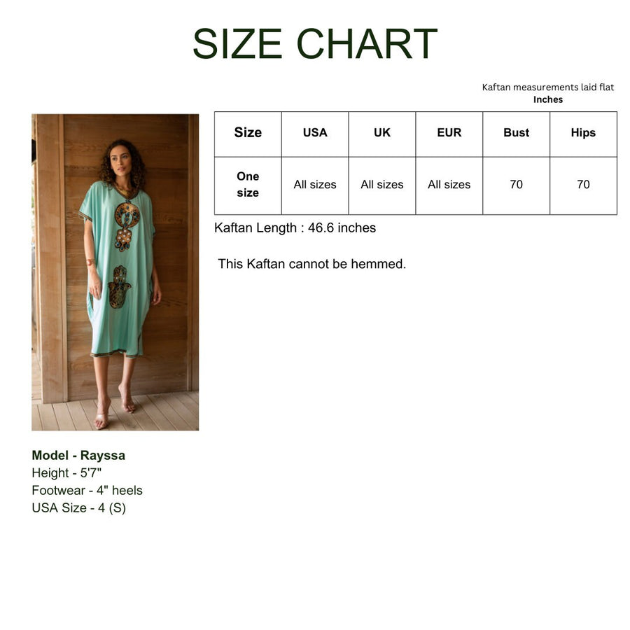 Beautiful turquoise summer Tunic caftan, tunics for women, women's kaftan, free size Kaftan, Summer Kaftan, cotton Caftans