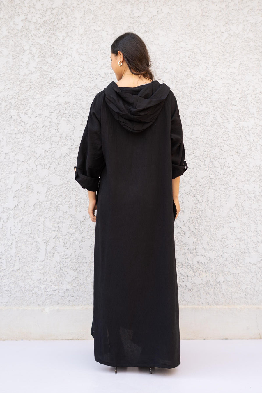 Black Linen summer caftan maxi dress with pockets, chic Linen caftans for women, Kaftan dress, Caftans for women, caftans