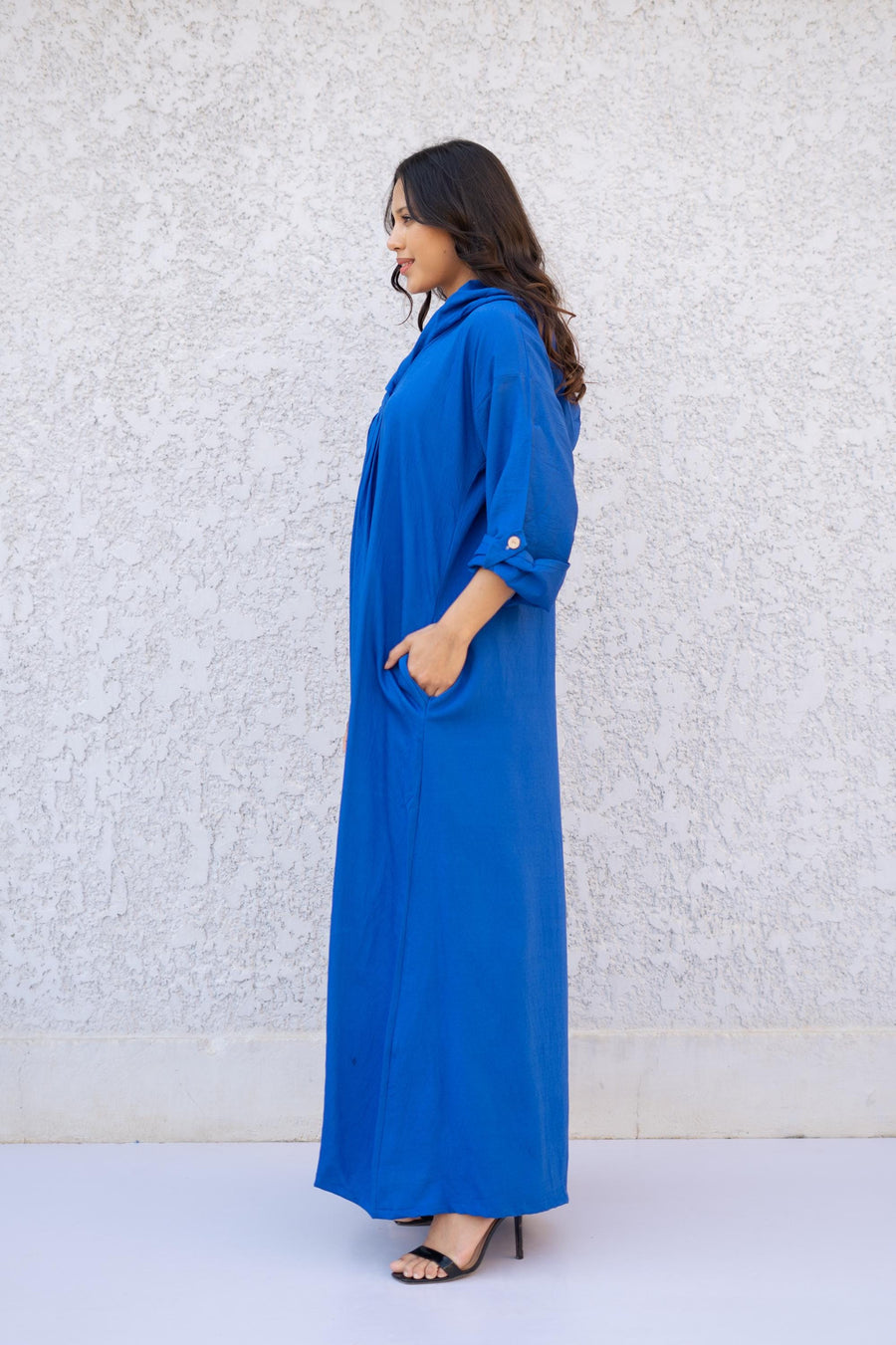 Linen Elegant Royal Blue summer Kaftan maxi dress with pockets, chic Linen caftans for women, Kaftan dress, Caftans for women, caftans