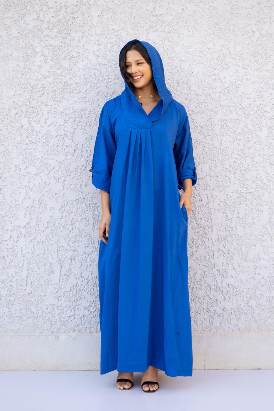 Linen Elegant Royal Blue summer Kaftan maxi dress with pockets, chic Linen caftans for women, Kaftan dress, Caftans for women, caftans