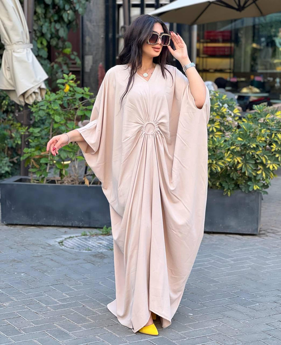 Elegant Off white butterfly Plus size Caftan for women, Loose fit Classy Crepe Caftan, Kaftan, Kaftans, Moroccan Caftan