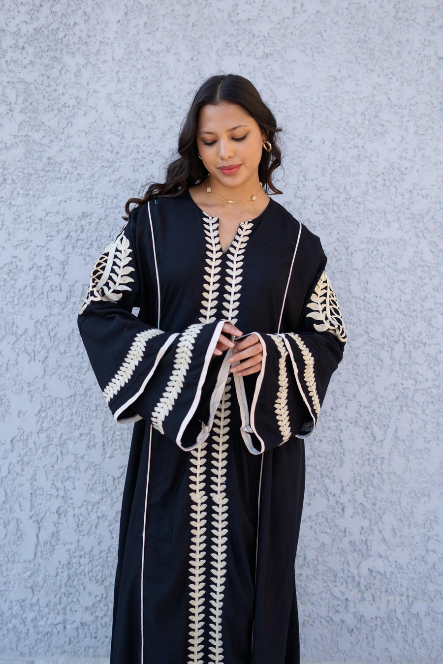 Stunning Black embroidered Caftan, wide sleeve caftan for women, embroidered Caftan dress, Caftan maxi dress, Caftans for women, Caftans