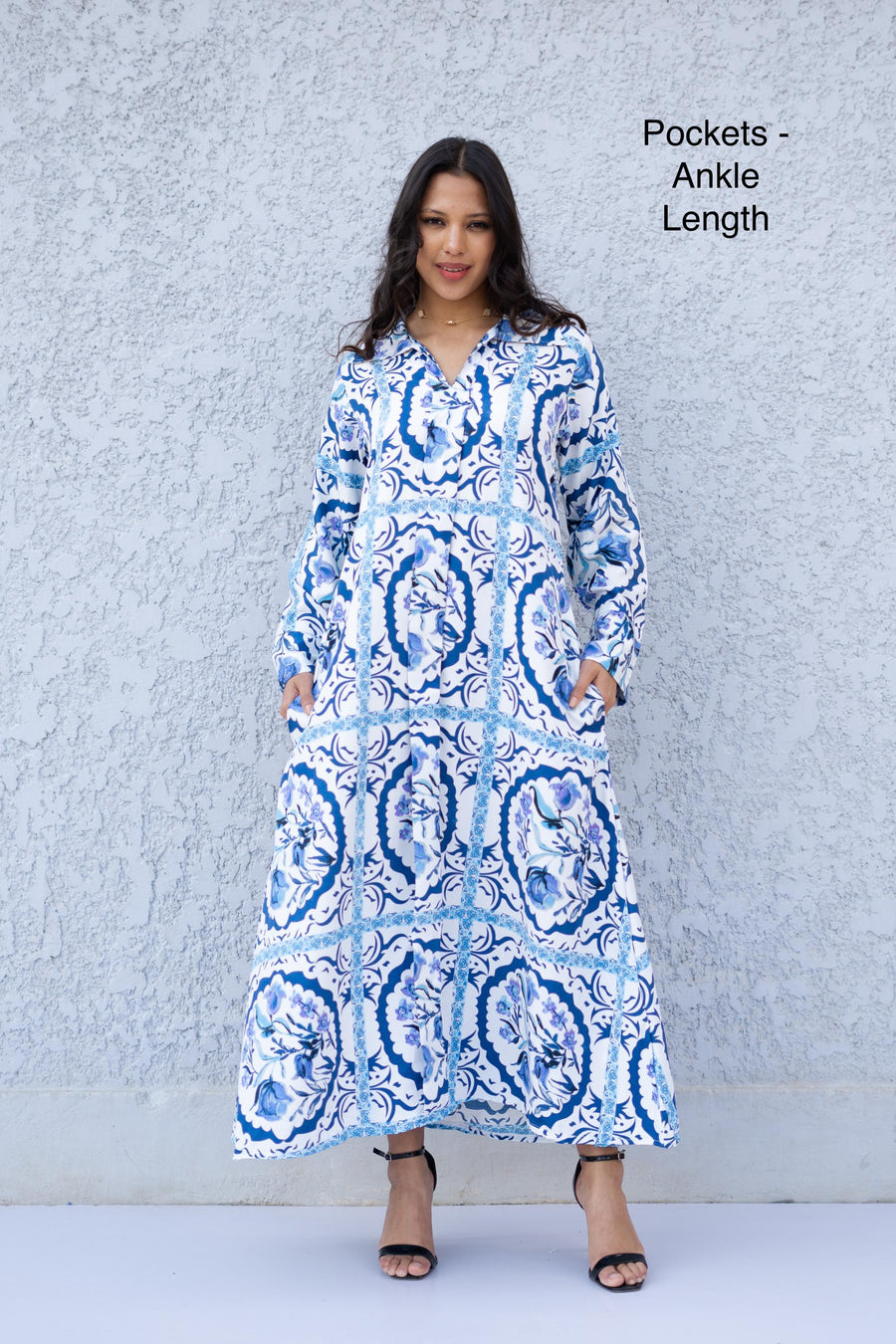 Beautiful blue print kaftan dress, caftans for women, Boho Kaftan dress, Caftans for women, long summer kaftan, kaftans, caftan