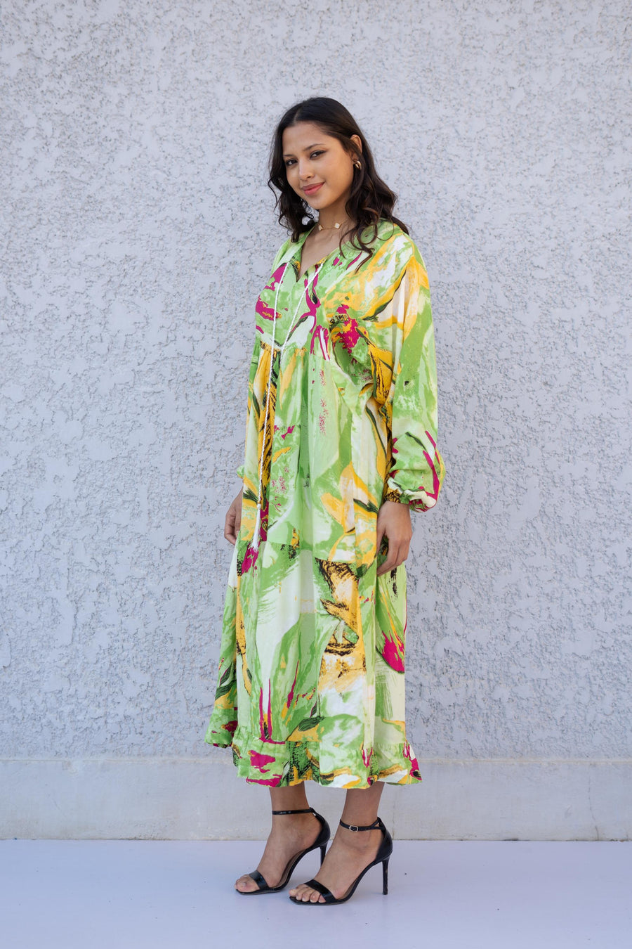 Colorful Print Cotton Print Kaftan Maxi dress, Boho Wide Puffy sleeves caftan dress, caftans for women, Boho Kaftan dress, Caftans for women