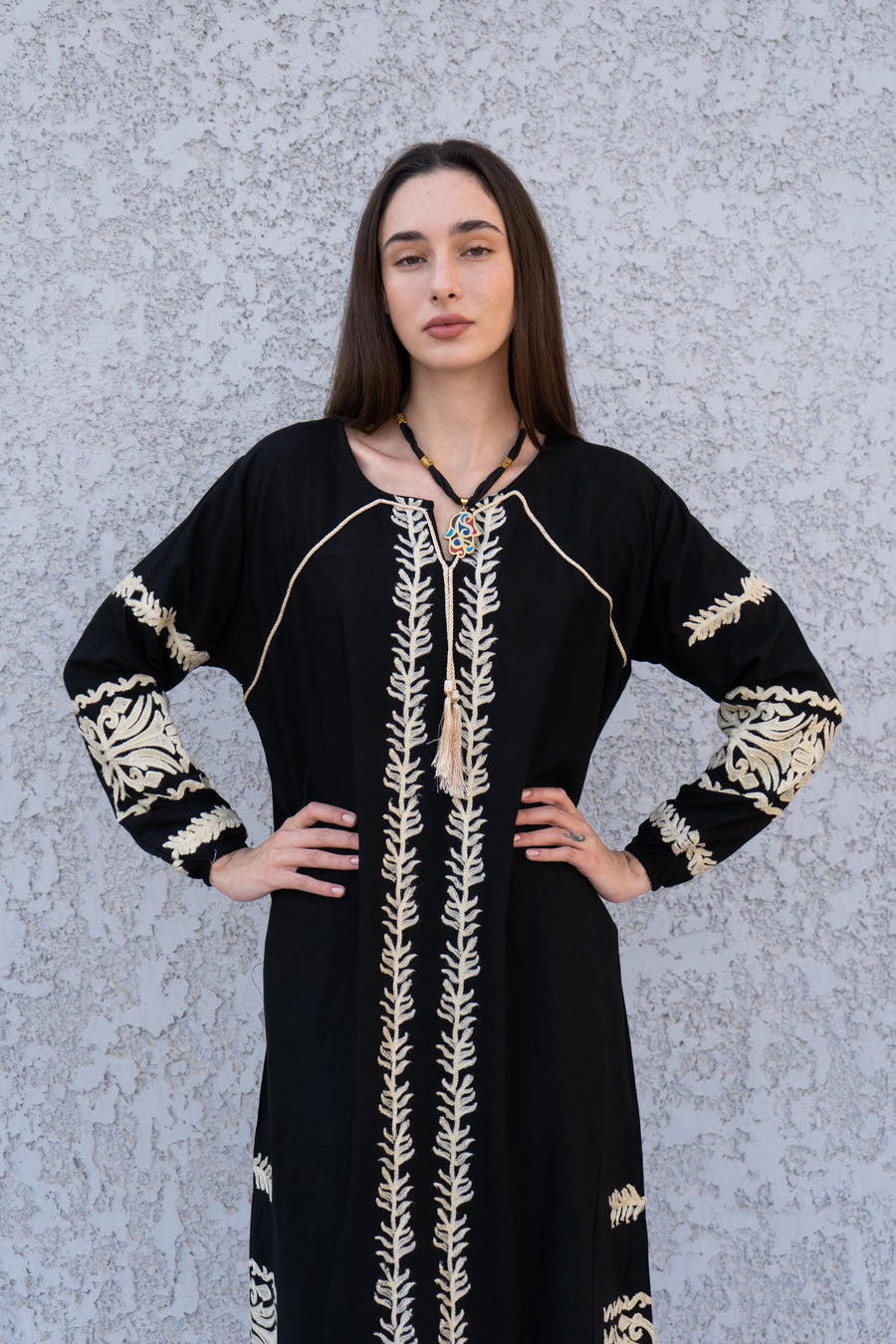 Black embroidered Maxi dress, women's caftan, wedding dress, embroidered Caftan dress, Caftan maxi dress, Caftans for women, Caftans