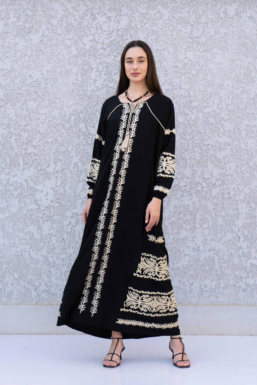 Black embroidered Maxi dress, women's caftan, wedding dress, embroidered Caftan dress, Caftan maxi dress, Caftans for women, Caftans