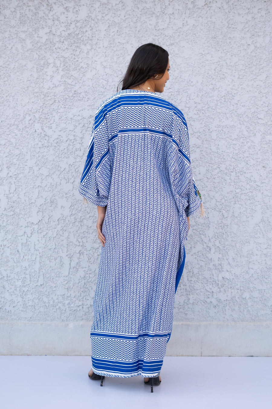 Elegant Blue Egyptian Cotton Abaya, Summer Abaya, Cardigans, Boho Kimono, Women's Duster, Boho Cardigan, Duster, Cardigan