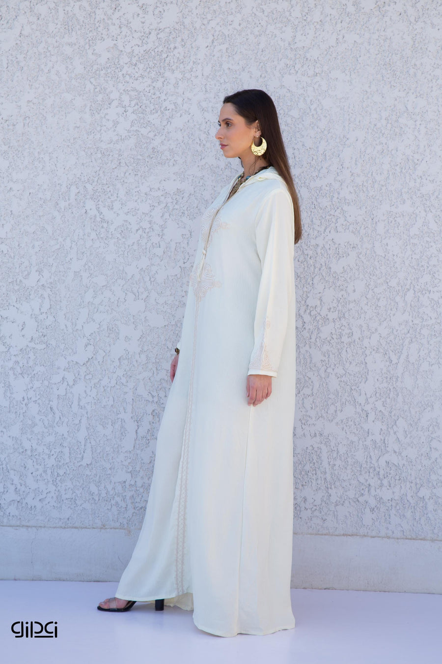 Luxurious White Hooded hand embroidered Caftan, caftans for women, Kaftans, embroidered Caftan dress, Caftan maxi dress