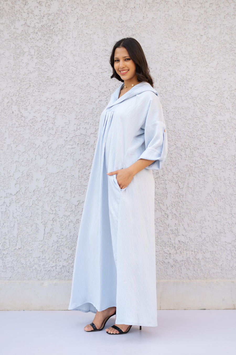 Beautiful Sky Blue Linen summer caftan maxi dress with pockets, chic Linen caftans for women, Kaftan dress, Caftans for women, caftans