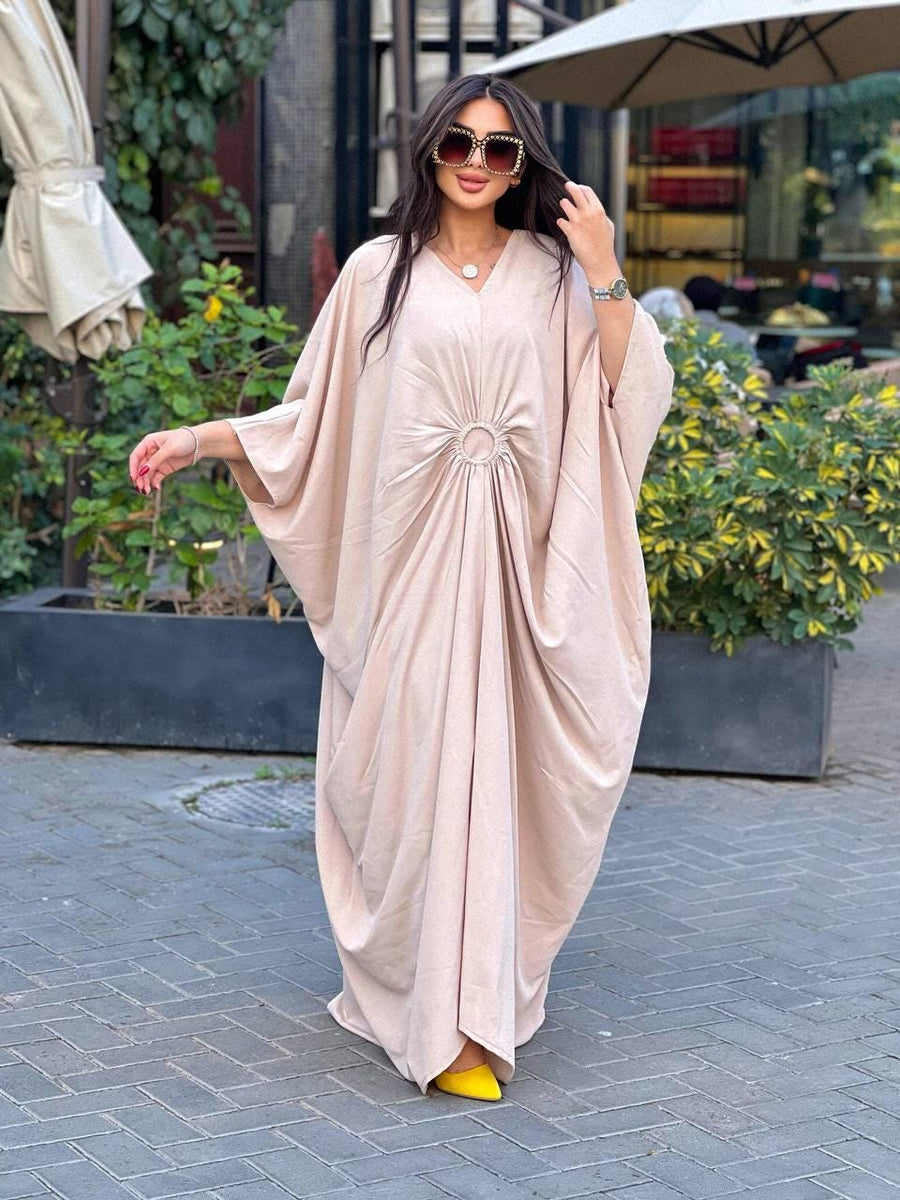 Elegant Off white butterfly Plus size Caftan for women, Loose fit Classy Crepe Caftan, Kaftan, Kaftans, Moroccan Caftan