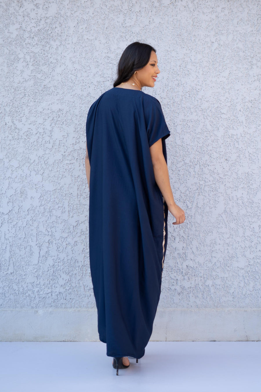 Stunning Navy Blue hand embroidered caftan, caftans for women, Cotton Kaftan, Cotton caftan women, caftan, embroidered caftan 01-25