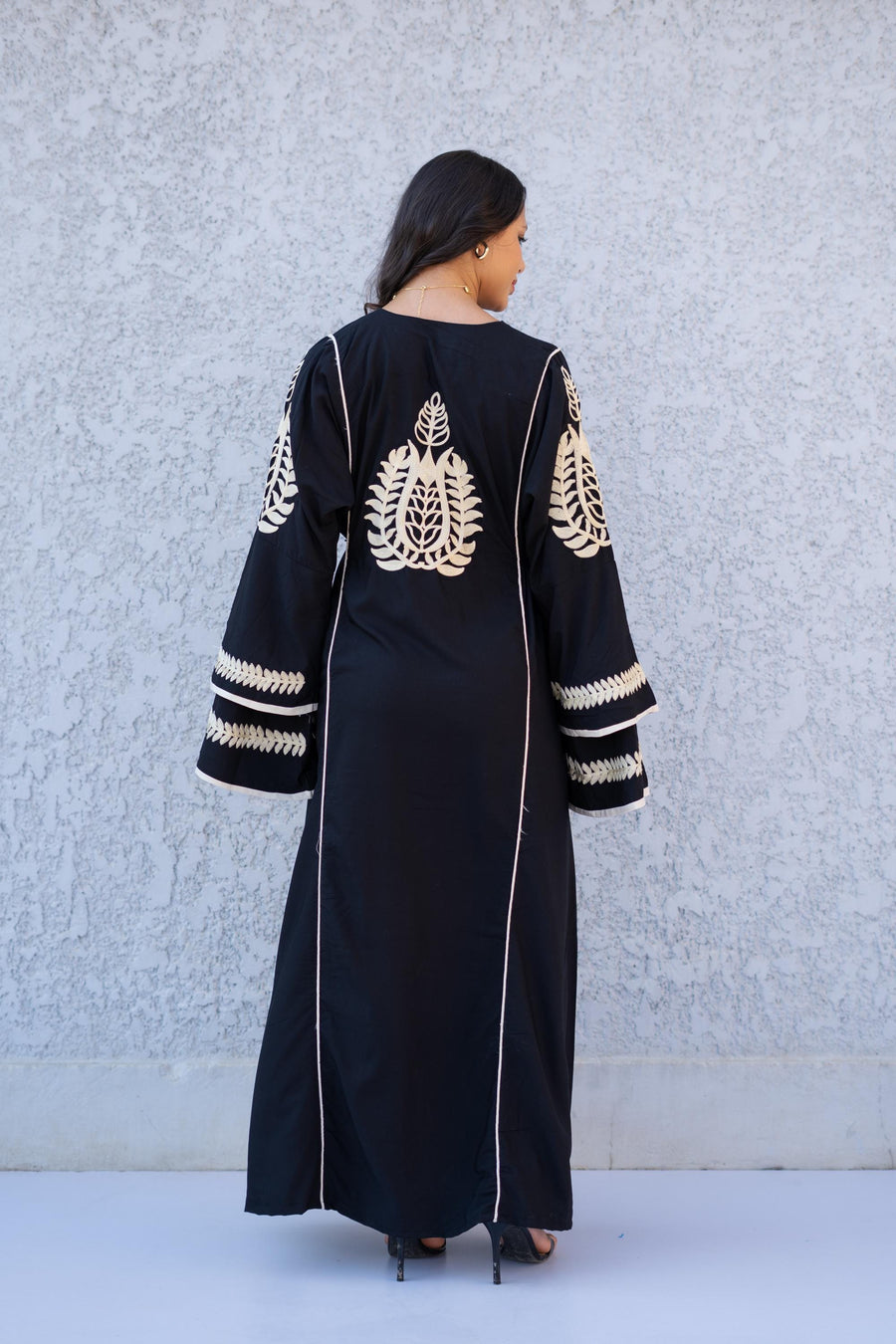 Stunning Black embroidered Caftan, wide sleeve caftan for women, embroidered Caftan dress, Caftan maxi dress, Caftans for women, Caftans