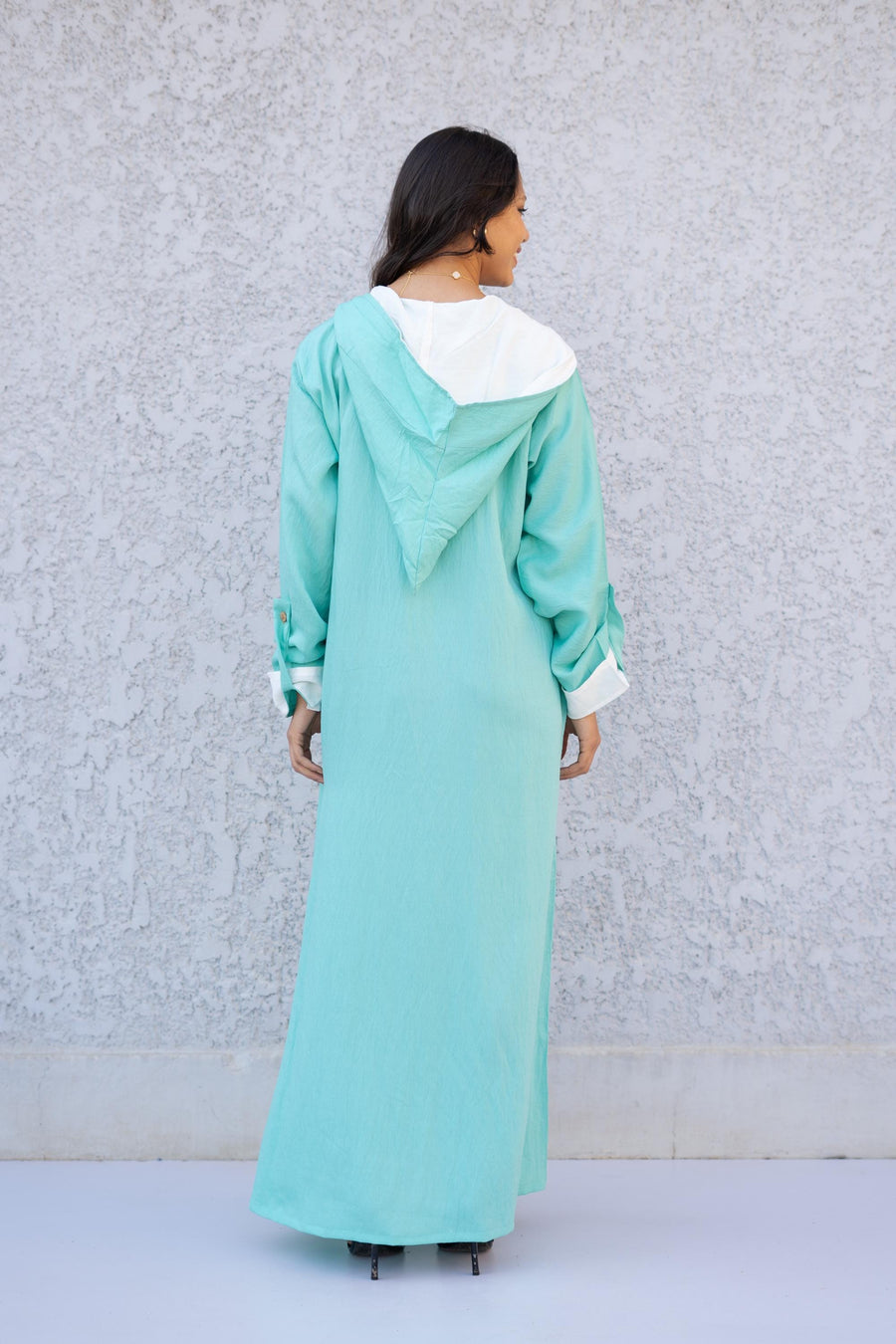 Classy Turquoise Linen summer caftan maxi dress with pockets, chic Linen caftans for women, Kaftan dress, Caftans for women, caftans