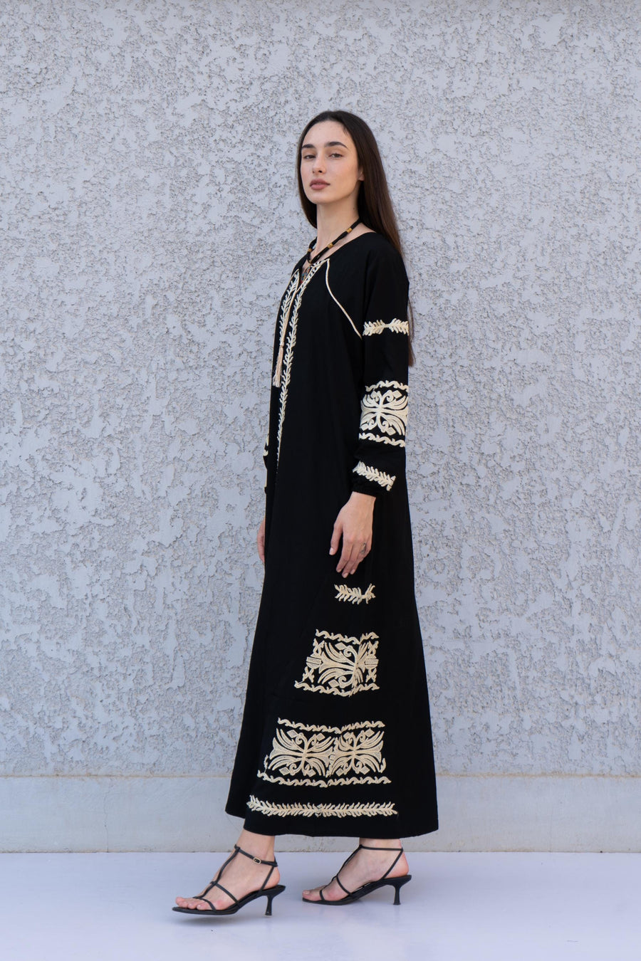 Black embroidered Maxi dress, women's caftan, wedding dress, embroidered Caftan dress, Caftan maxi dress, Caftans for women, Caftans