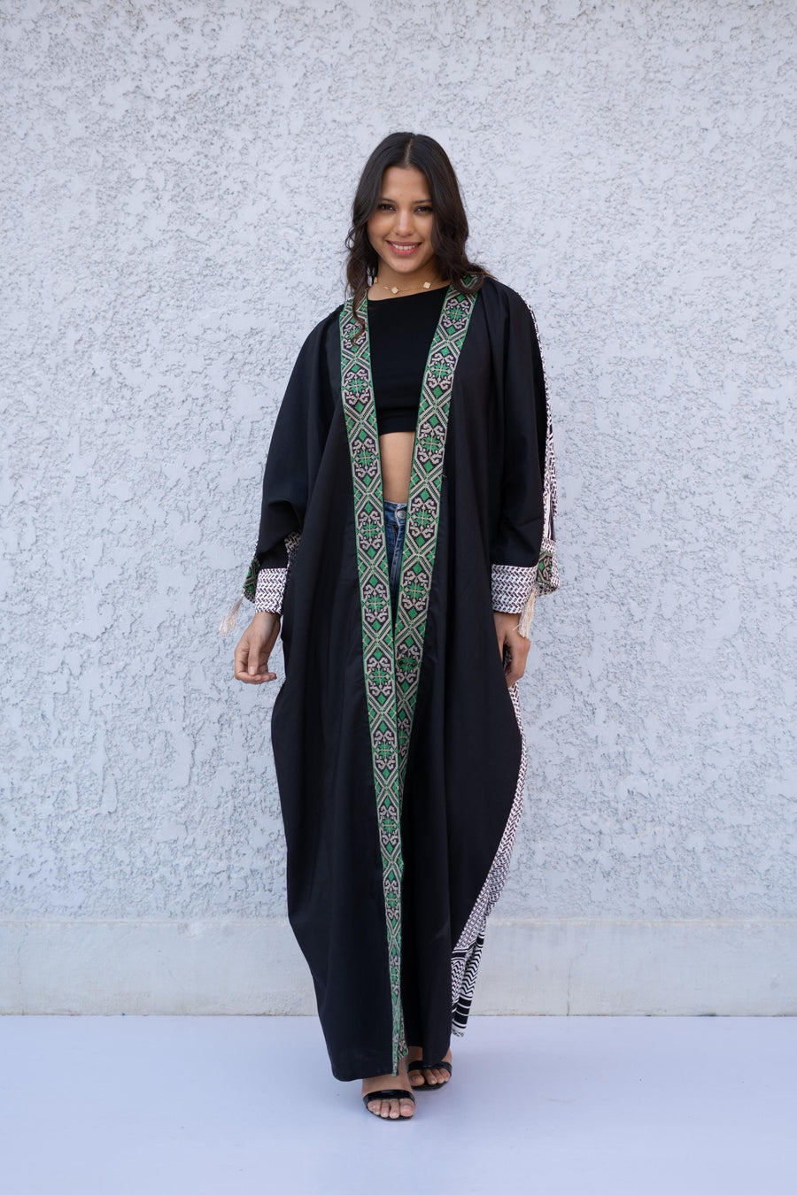 Elegant Black Egyptian Cotton Abaya, Summer Abaya, Cardigans, Boho Kimono, Women's Duster, Boho Cardigan, Duster, Cardigan