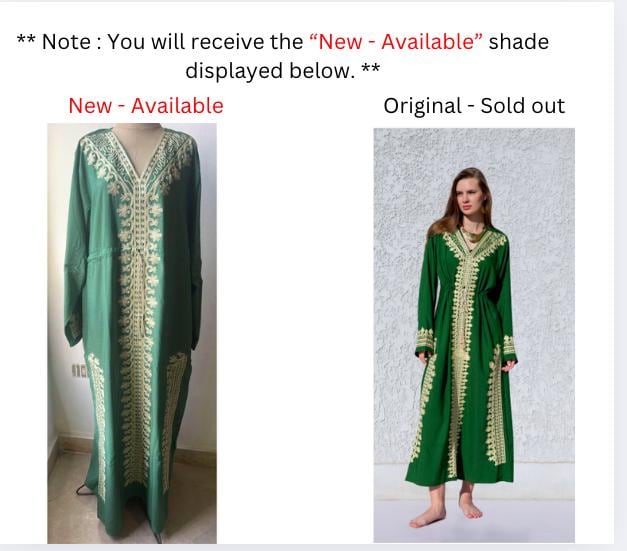 Green royal embroidered caftan, Cotton caftans for women, Cotton caftan, Egyptian cotton kaftan, summer caftan dress, wedding caftan