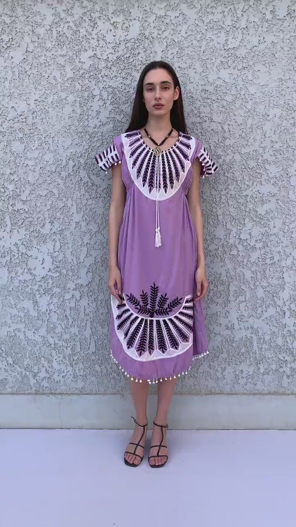 Beautiful black purple off shoulder tunic caftan, Tunic dress, Cotton caftan dress, women clothing, Boho maxi dress, Boho summer caftan