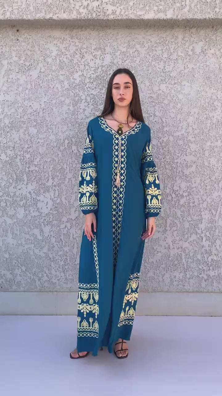 Classy miny embroidered Caftan, women's caftan, wedding dress, embroidered Caftan dress, Caftan maxi dress, Caftans for women, Caftans