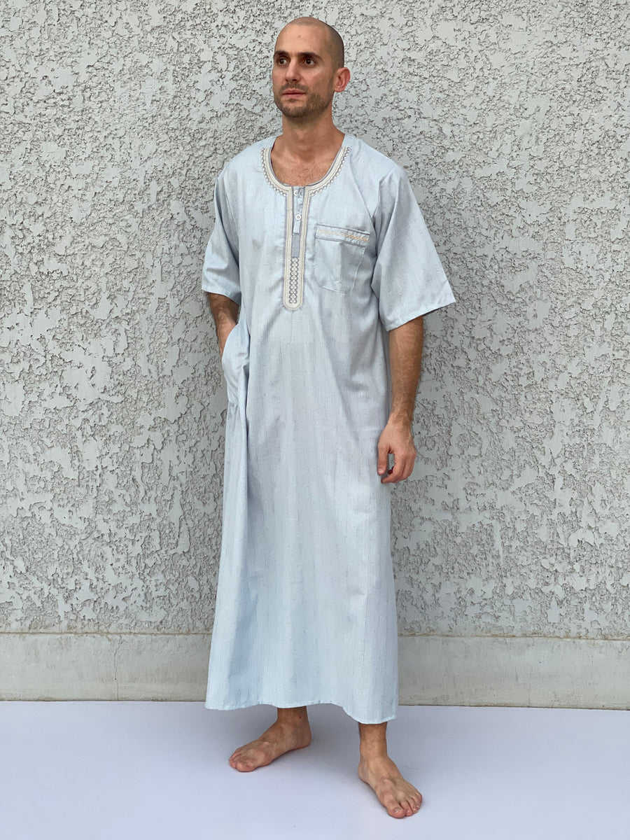 Men's Summer Kaftan, Short sleeve Men's kaftan, Cotton men caftan, caftans for men, men clothing, gift for men, husband gift, gift for him