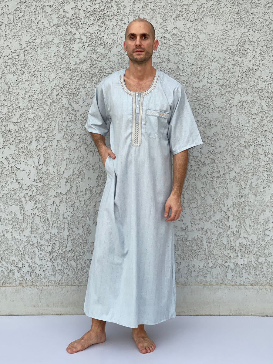 Men's Summer Kaftan, Short sleeve Men's kaftan, Cotton men caftan, caftans for men, men clothing, gift for men, husband gift, gift for him