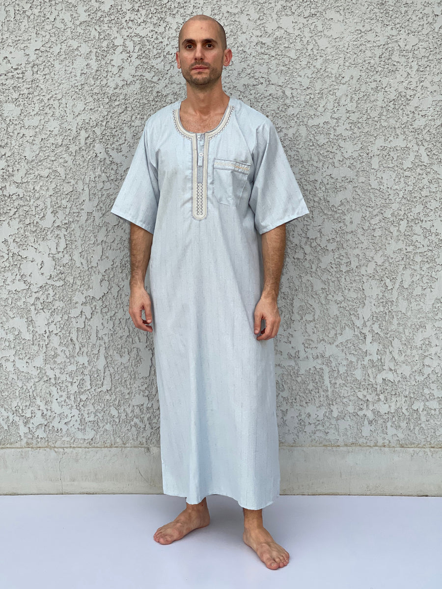 Men's Summer Kaftan, Short sleeve Men's kaftan, Cotton men caftan, caftans for men, men clothing, gift for men, husband gift, gift for him